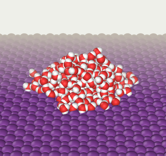 water on hydrophilic plate